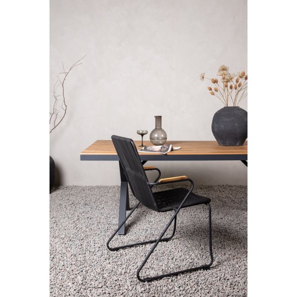 Garcia matbord 200 x 100 cm - Brun/Svart