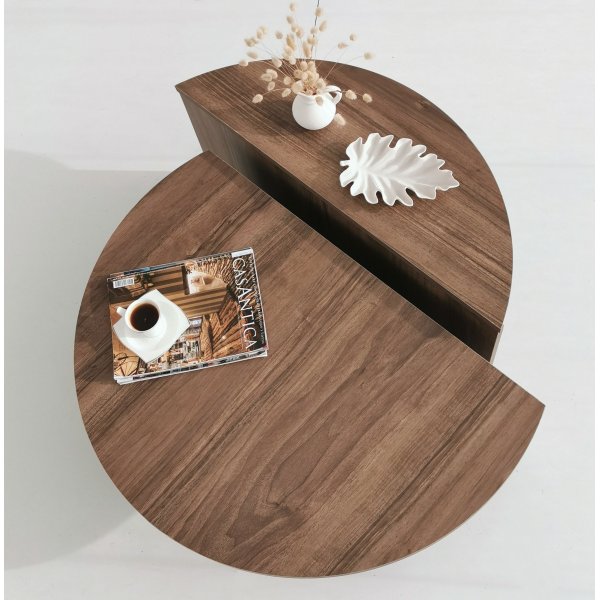 Soffbord i Valnöt 90 x 90 cm - Podium + Textilrengöring för möbler Soffbord i Valnöt 90 x 90 cm - Podium + Textilrengöring för möbler