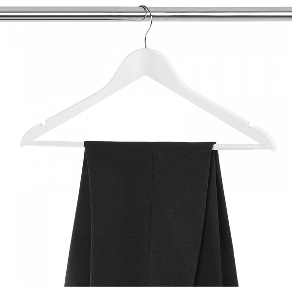 Cintre, bois, 44,5 cm, paquet de 50 - Blanc Cintre, bois, 44,5 cm, paquet de 50 - Blanc