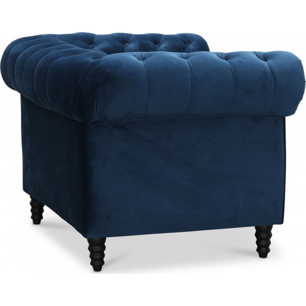 Chesterfield Cambridge Fåtölj - Blått sammet Chesterfield Cambridge Fåtölj - Blått sammet