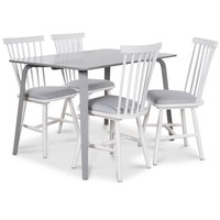 Visby matgrupp grått bord med 4 st Småland pinnstolar - Grå / Vit Visby matgrupp grått bord med 4 st Småland pinnstolar - Grå / Vit