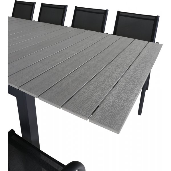 Levels utematgrupp med 8 st Santorini stolar - Svart/Grå Levels utematgrupp med 8 st Santorini stolar - Svart/Grå