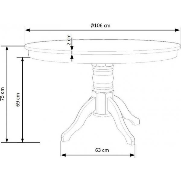 Matbord vitt 106 cm i diameter Matbord vitt 106 cm i diameter