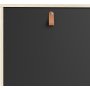 Buffet en chaume avec 3 portes et 2 tiroirs - Noir/chne