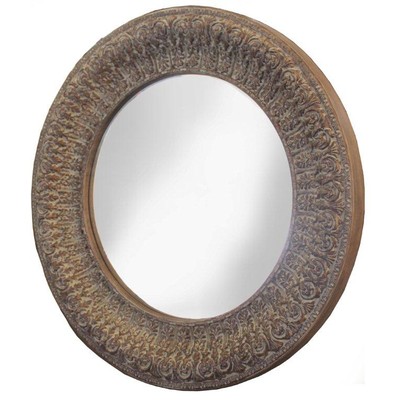 Giant rund spegel - Antik trfrg