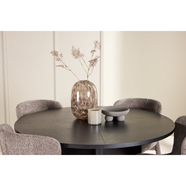 Matbord Strada med 4 st Astoria stolar - Brun/svart + 3.00 x Möbeltassar Matbord Strada med 4 st Astoria stolar - Brun/svart + 3.00 x Möbeltassar