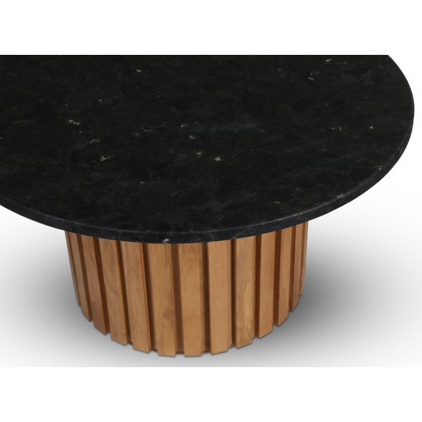 Sumo runt soffbord i marmor �85 - Ek / Svart Granit