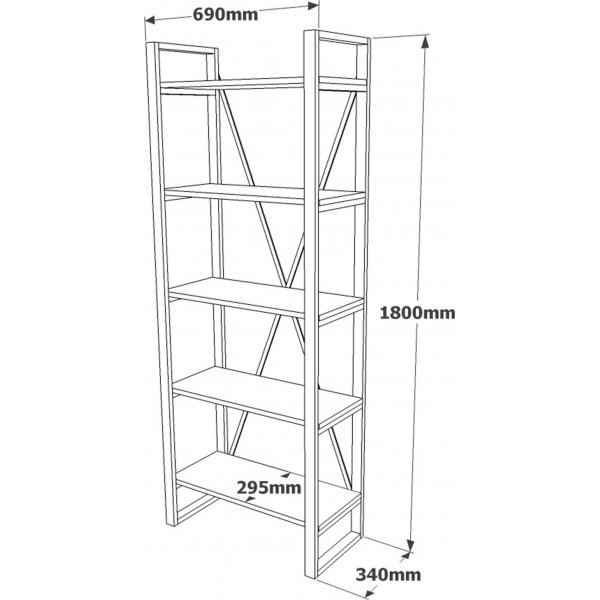 Metal bokhylla 1 - Furu Metal bokhylla 1 - Furu