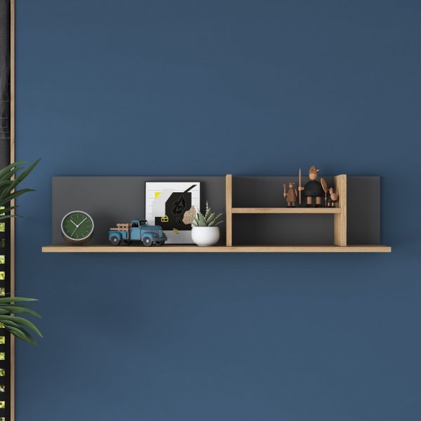 Étagère murale Andreas - Noyer/anthracite Étagère murale Andreas - Noyer/anthracite