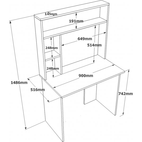 Bureau Bernt 148,6 x 90 cm - Pin/anthracite Bureau Bernt 148,6 x 90 cm - Pin/anthracite