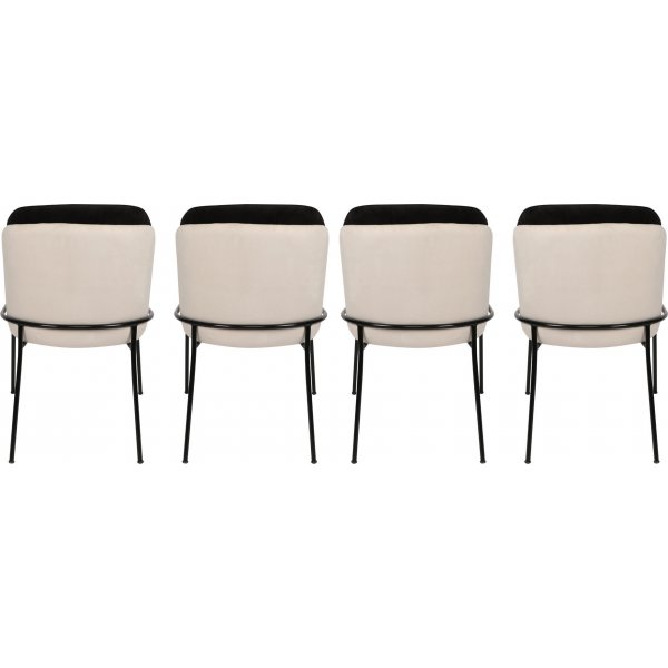 Ensemble de chaises Doris - Noir/blanc crème Ensemble de chaises Doris - Noir/blanc crème