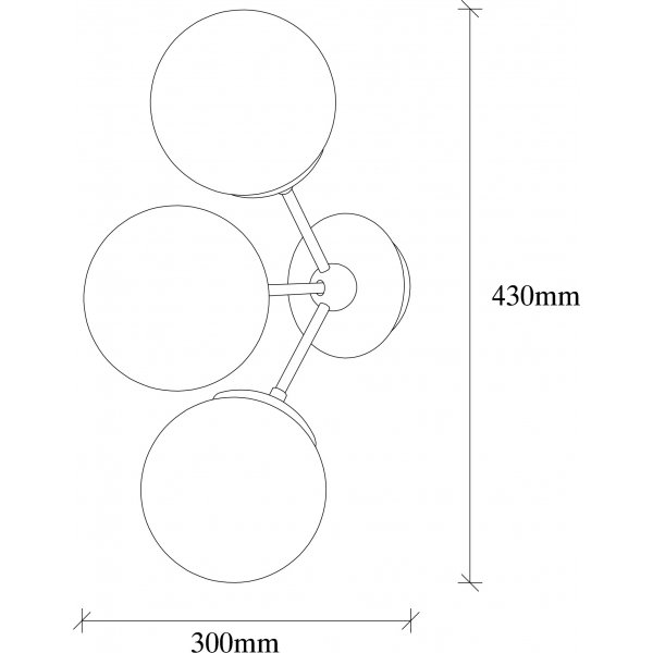 Gondola wandlamp 3021 - Zwart/wit