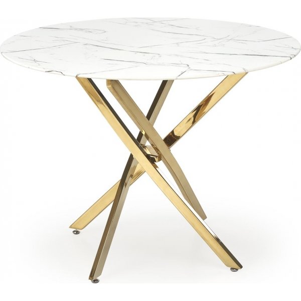 Raymond matbord Ø100 cm - Vit marmor/guld Raymond matbord Ø100 cm - Vit marmor/guld