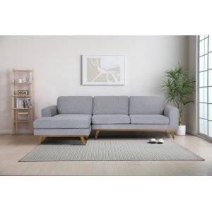 Soffa med vändbar divan grå 283 cm Soffa med vändbar divan grå 283 cm