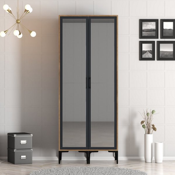Armoire Kumsal 4 Noyer/anthracite Armoire Kumsal 4 Noyer/anthracite