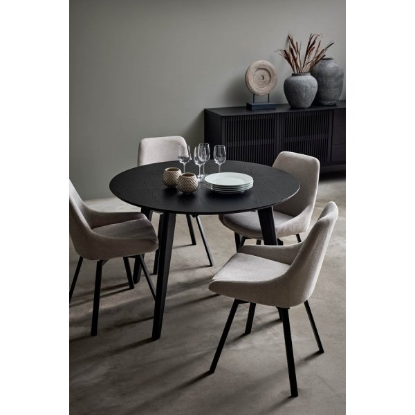 Table  manger Sagene 110-190 x 110 cm - Chne laqu noir