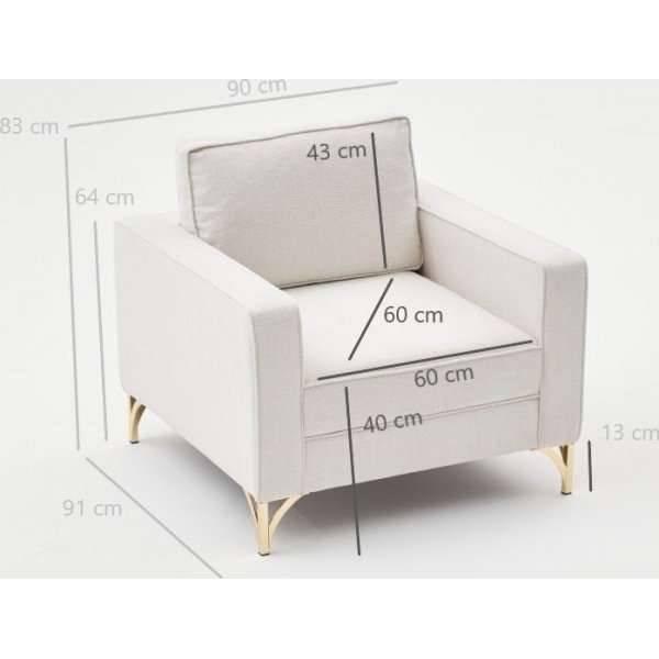 Berlin fåtölj - Gräddvit/svart Berlin fåtölj - Gräddvit/svart