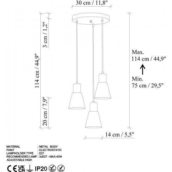 Kono taklampa 6537 - Vintage Kono taklampa 6537 - Vintage