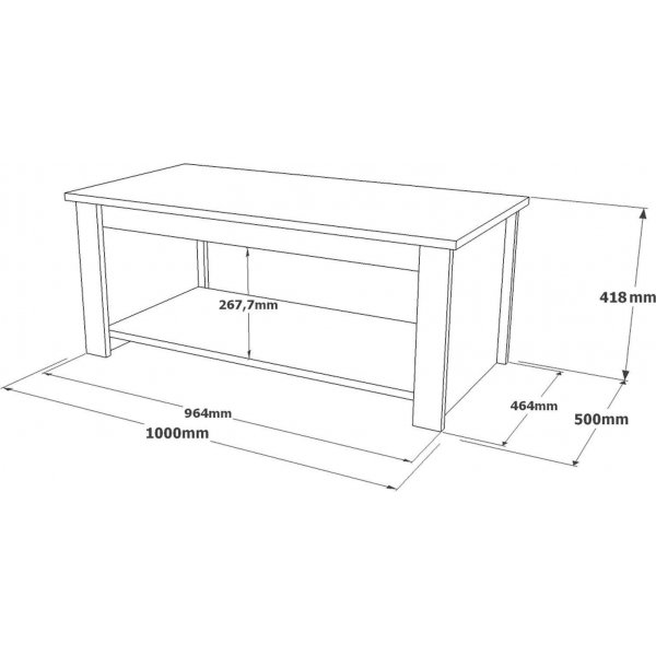 Luvio soffbord 14, 100x50 cm - Silver/antracit Luvio soffbord 14, 100x50 cm - Silver/antracit