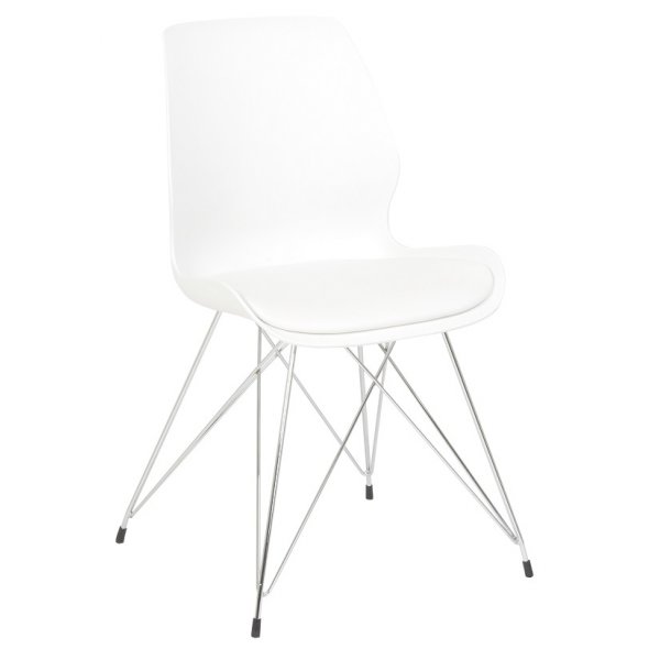 Shello matstol - Vit/krom