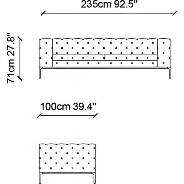 Fashion 3-sits soffa - Grå Fashion 3-sits soffa - Grå