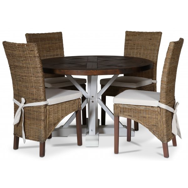 Tuva runt matbord Ø120 cm - Brun / Vit Tuva runt matbord Ø120 cm - Brun / Vit