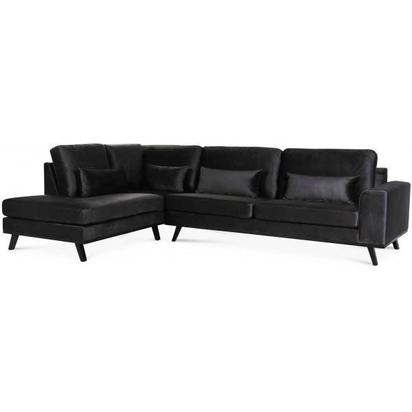 Canapé Ranger avec bout ouvert à gauche - Gris anthracite (velours) + Nettoyage textile pour meubles Canapé Ranger avec bout ouvert à gauche - Gris anthracite (velours) + Nettoyage textile pour meubles