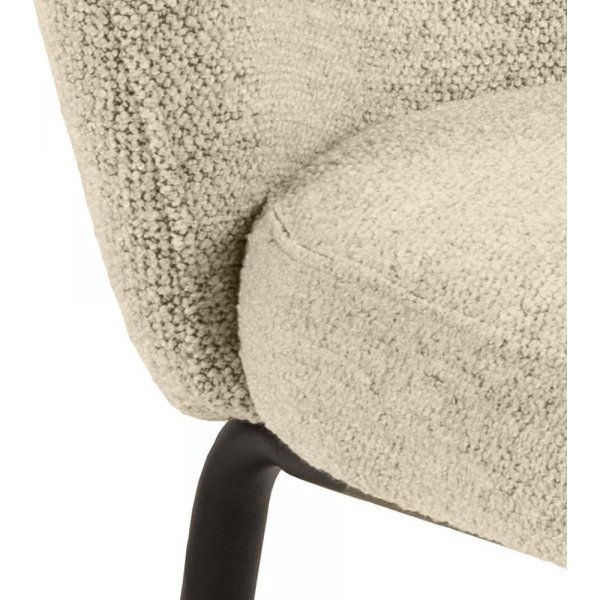 Patricia matstol - Beige bouclé/matt svart Patricia matstol - Beige bouclé/matt svart