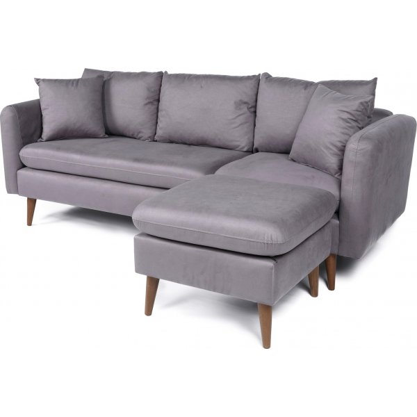 Canap divan droit Sofia - Gris