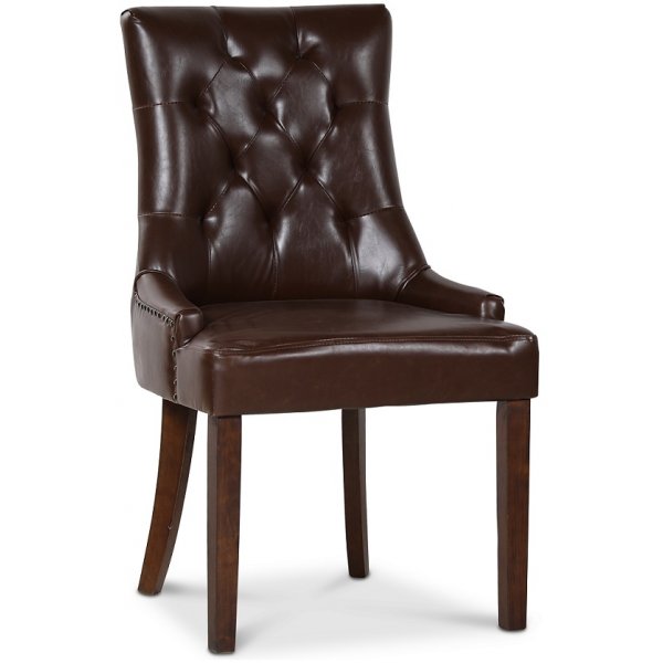 Paris matgrupp svart bord med 4 st Tuva stolar i brunt PU med rygghandtag