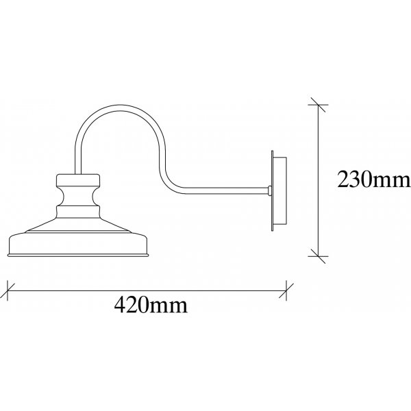 Berkeley wandlamp 182-A - Zwart