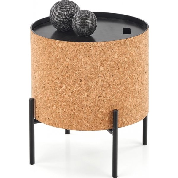 Sasha soffbord Ø38 cm - Beige/svart Sasha soffbord Ø38 cm - Beige/svart