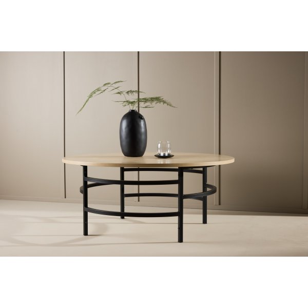 Copenhagen soffbord 100 cm - Whitewash/svart