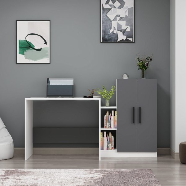 Still skrivbord 160x60 cm - Vit/antracit Still skrivbord 160x60 cm - Vit/antracit