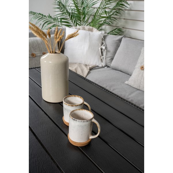 Groupe de canapés d\\\'angle en bois courbé - Noir/gris Groupe de canapés d\\\'angle en bois courbé - Noir/gris