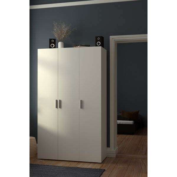 Pepe garderob med 3 dörrar - Gräddvit Pepe garderob med 3 dörrar - Gräddvit