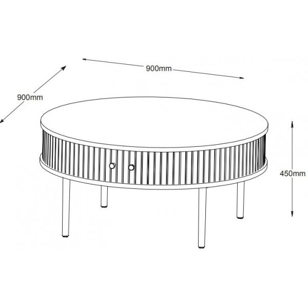 Slide soffbord Ø90 cm - Brunlackad ek Slide soffbord Ø90 cm - Brunlackad ek