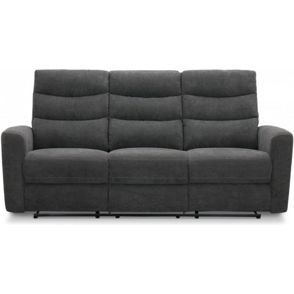 Chicago 3-sits reclinersoffa med manuell mekanism - Grå Chicago 3-sits reclinersoffa med manuell mekanism - Grå