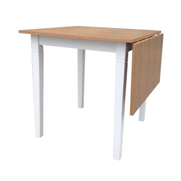 Peter matbord med klaff 75+40 x 75 cm - Ek/Vit