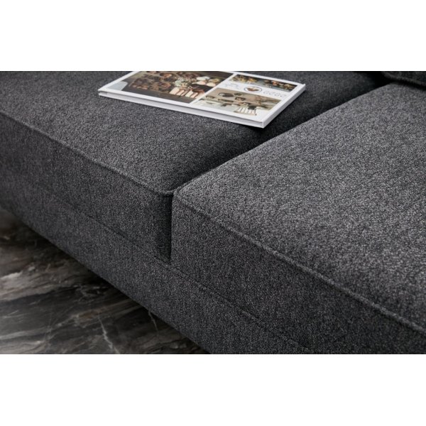 Canap divan Berlin - Anthracite/noir