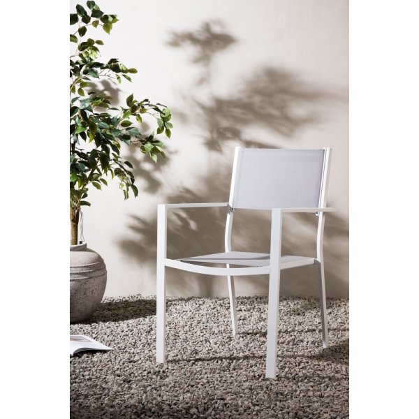 Chaise de terrasse empilable blanche/grise - Copacabana