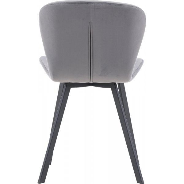 Chaise de salle  manger Lilja - Velours gris/noir