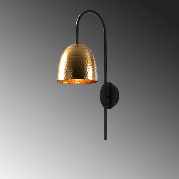 Tattoo wandlamp - Zwart/vintage