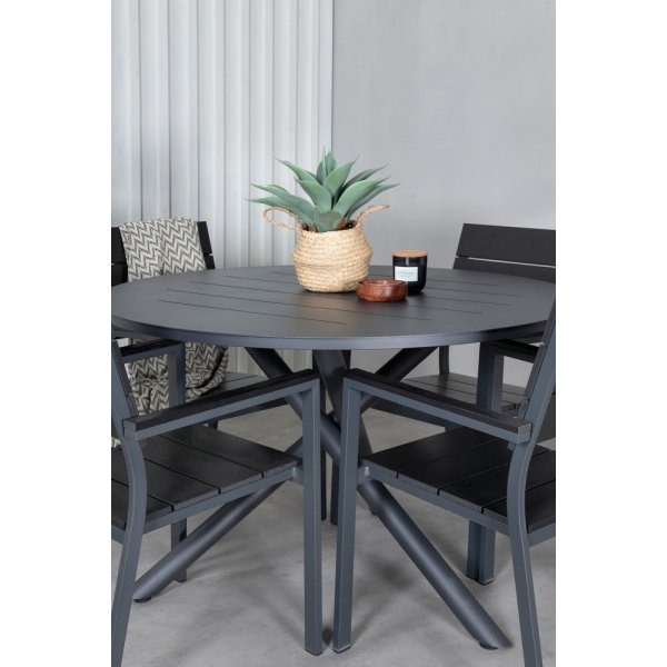 Alma utematgrupp med 4 st Levels stolar - Svart