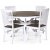 groupe alimentaire Skagen; table  manger ronde 120 cm - Chne blanc / huil marron avec 4 chaises Skagen (Ribs dans le dossier