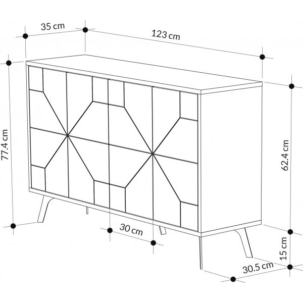 Buffet Dune 123 cm - Noir Buffet Dune 123 cm - Noir