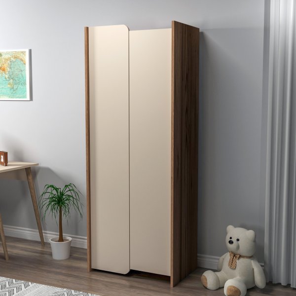 Suave garderob - Ljus valnöt/beige Suave garderob - Ljus valnöt/beige