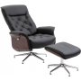 Milos ftlj med fotpall (Recliner) - Svart PU