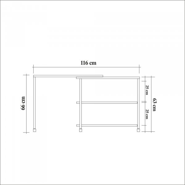 Melin sidobord 70 x 76 cm - Furu/svart