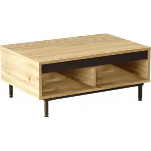 Table basse Luvio 29, 90 x 60 cm - Chne/noir